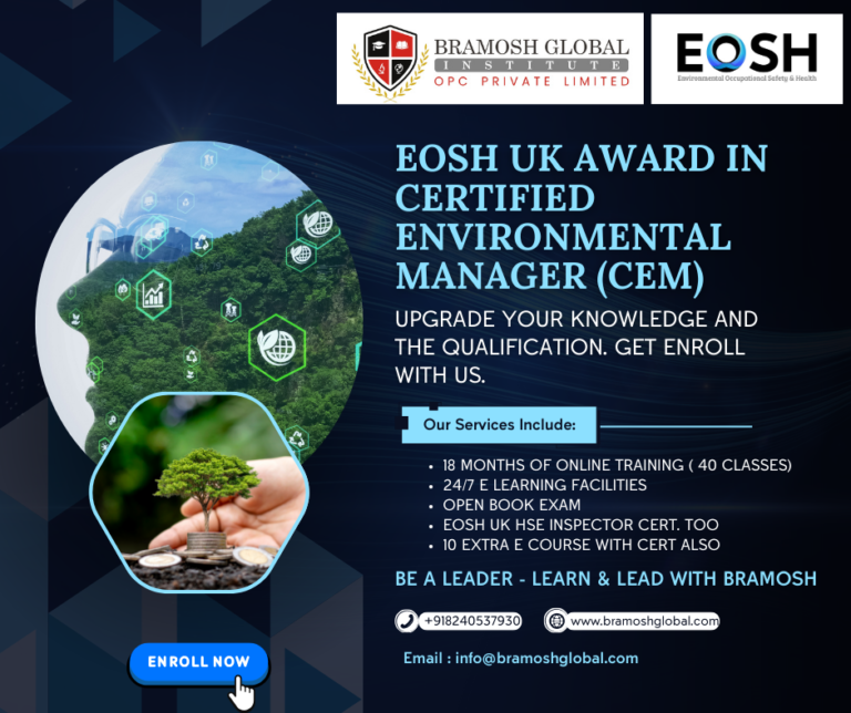 EOSH UK AWARD IN CERTIFIEDENVIRONMENTAL MANAGER
