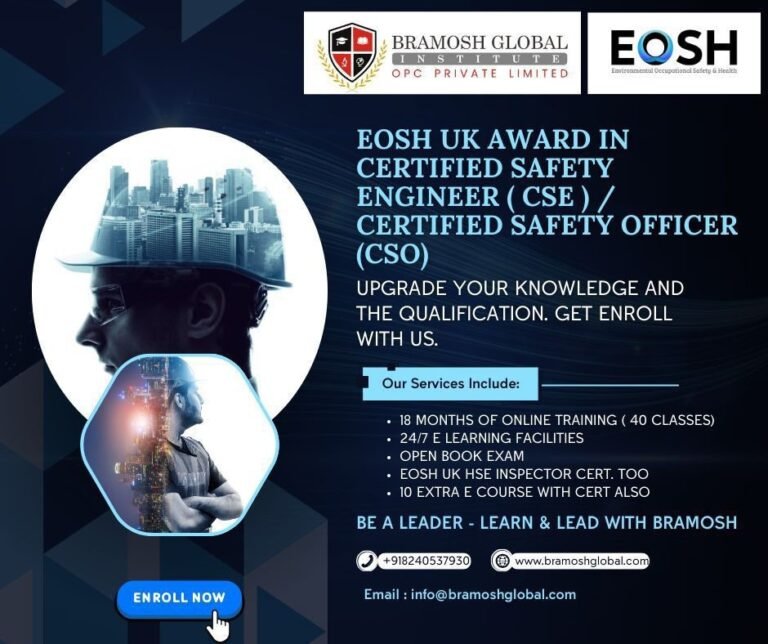 EOSH UK AWARD IN CERTIFIED SAFETY ENGINEER